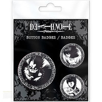 Death Note - Badges - Light, L & Ryuk