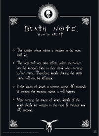 Death Note - Poster - Règles du Death Note
