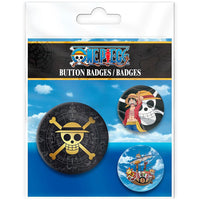 One Piece - Badges - Skull & Luffy & Sunny