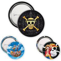 One Piece - Badges - Skull & Luffy & Sunny