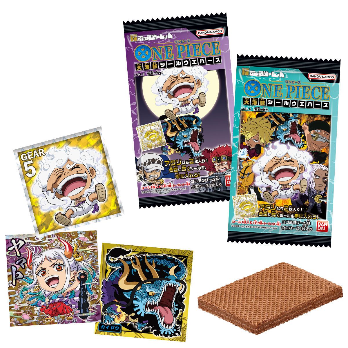 ONE PIECE - Gaufrette + Sticker à collectionner - Large Pirate Seal Wafer Log.6