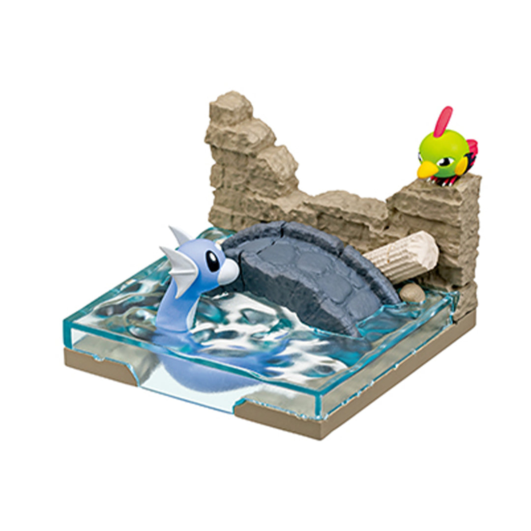 Pokémon - Figurine Minidraco & Natu - Old Castle Ruins - RE-MENT