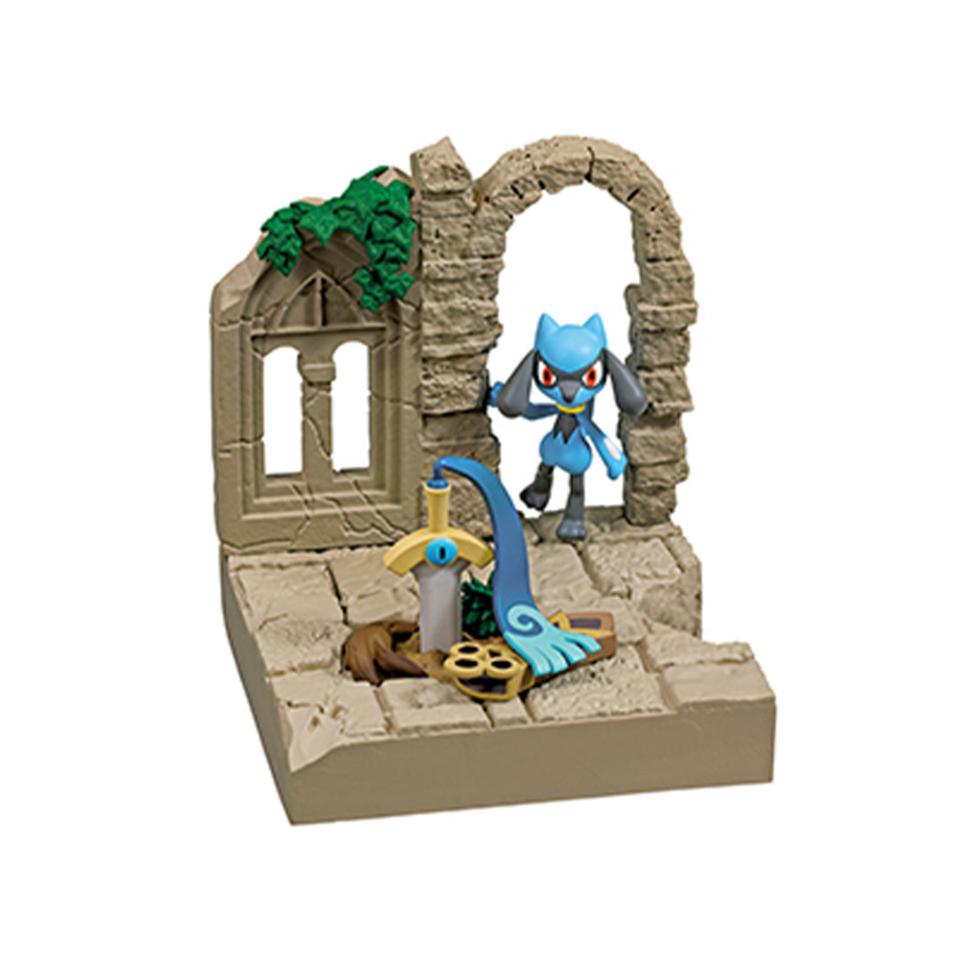 Pokémon - Figurine Riolu & Monorpale - Old Castle Ruins - RE-MENT