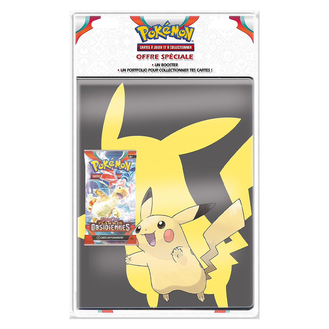 Pokémon - Portfolio Plus Booster Pack - Scarlet and Violet - Obsidian Flames (EV03) - Random Model - Board Games - Card Games - Trading Cards - French Version