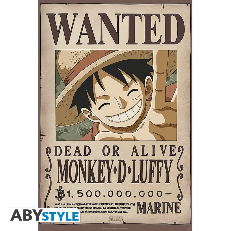 ONE PIECE - Poster - Wanted Luffy roulé filmé