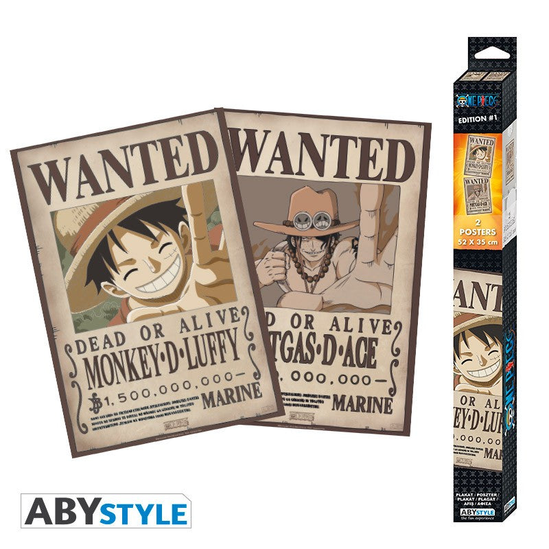 ONE PIECE - Set 2 Posters - Wanted Luffy & Ace