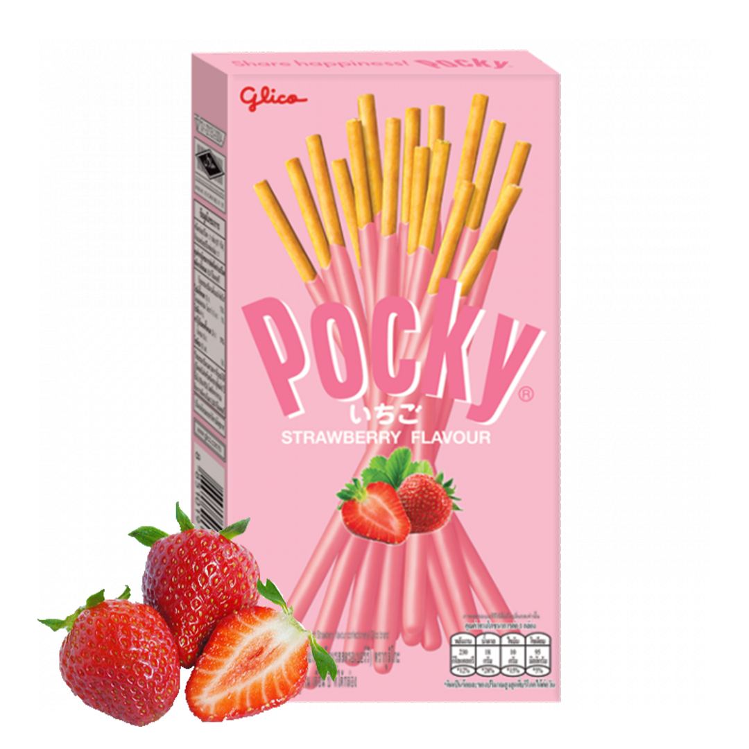Pocky - Biscuits Extra Fins - Fraise