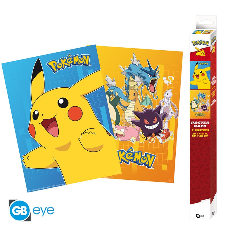 POKEMON - Set 2 Posters - Pikachu & Pokémon 1ère Génération