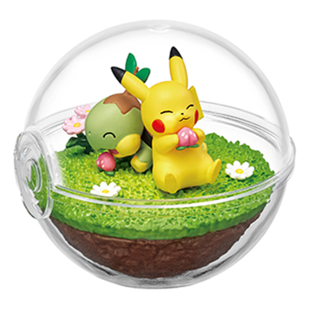 Pokémon - Terrarium Collection Vol.11 - Figurine - Pikachu & Tortipouss - RE-MENT